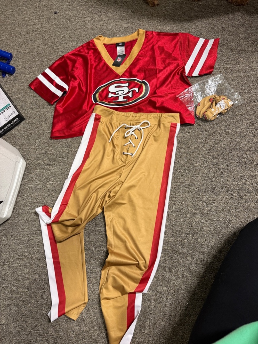 San Francisco 49ers Two-Piece Jersey Set in Red & Gold